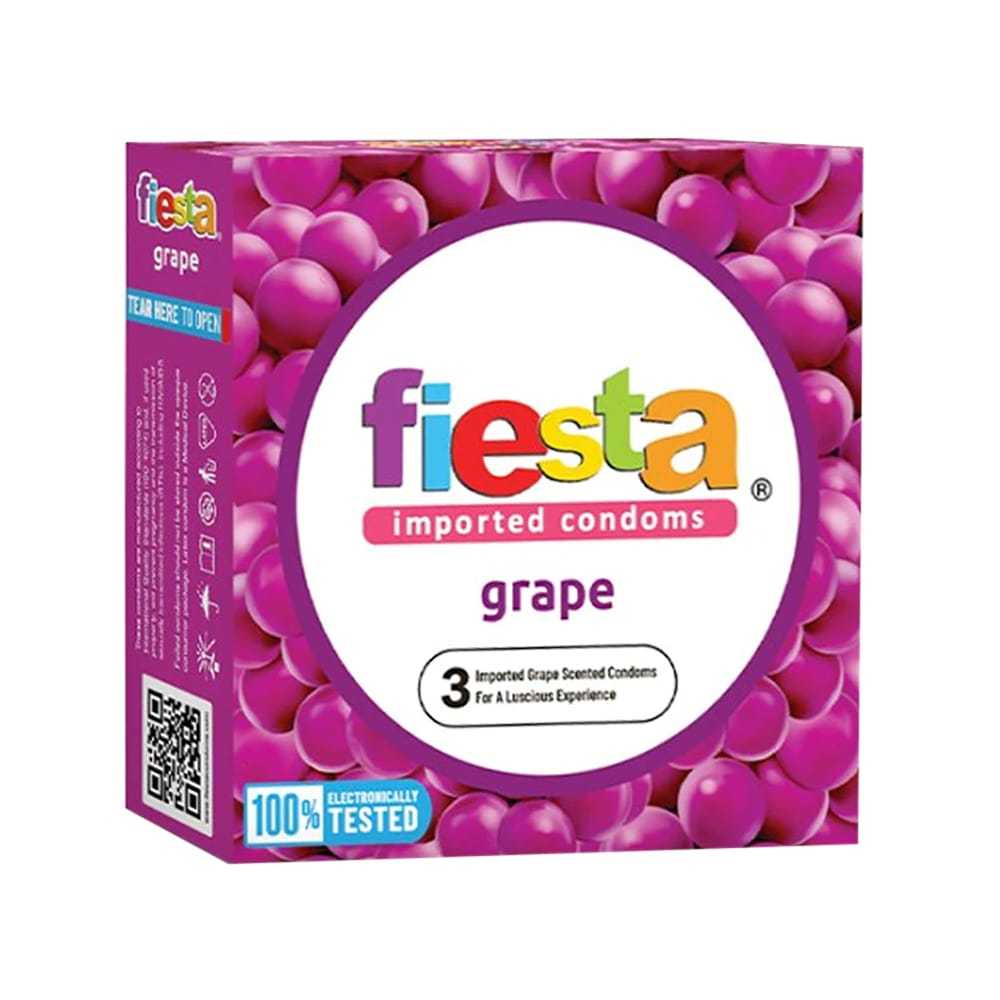 Kondom Fiesta Grape 3 Pcs – Aroma Anggur Segar, Sensasi Manis Saat Intim