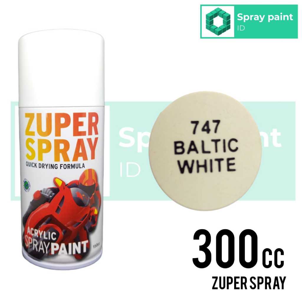 ZUPER SPRAY BALTIC WHITE PUTIH TULANG 300CC SPRAY PAINT PILOX PILOK CAT SEMPROT 300ML PRODUK DARI RJ