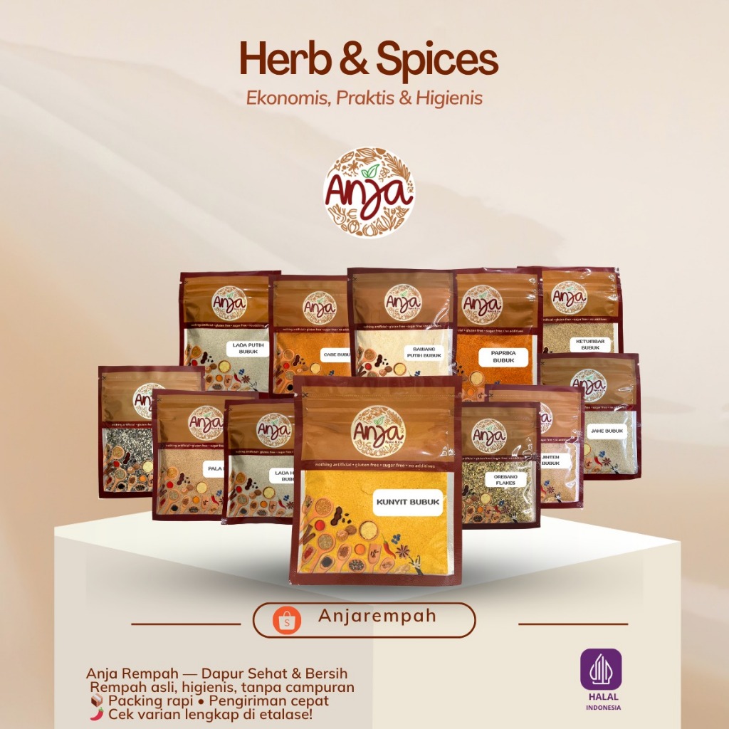 

Anja Rempah All Varian Isi 17gr Aneka Rempah Bubuk Terlengkap Termurah Kemasan Ziplock