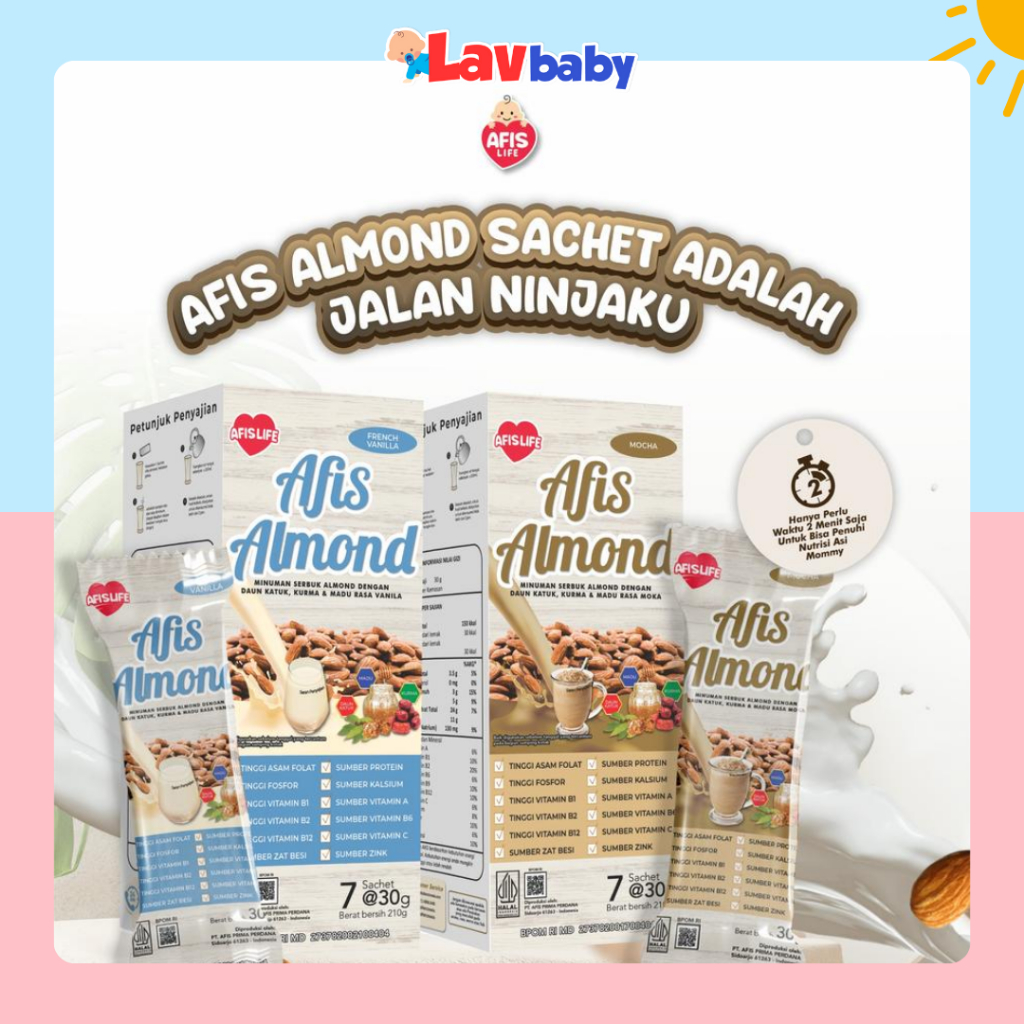 Afis Almond ASI Booster Daun Katuk Madu Susu Pelancar ASI Ibu