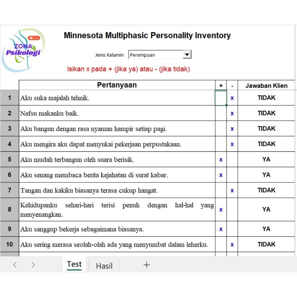 Software Psikotes MMPI