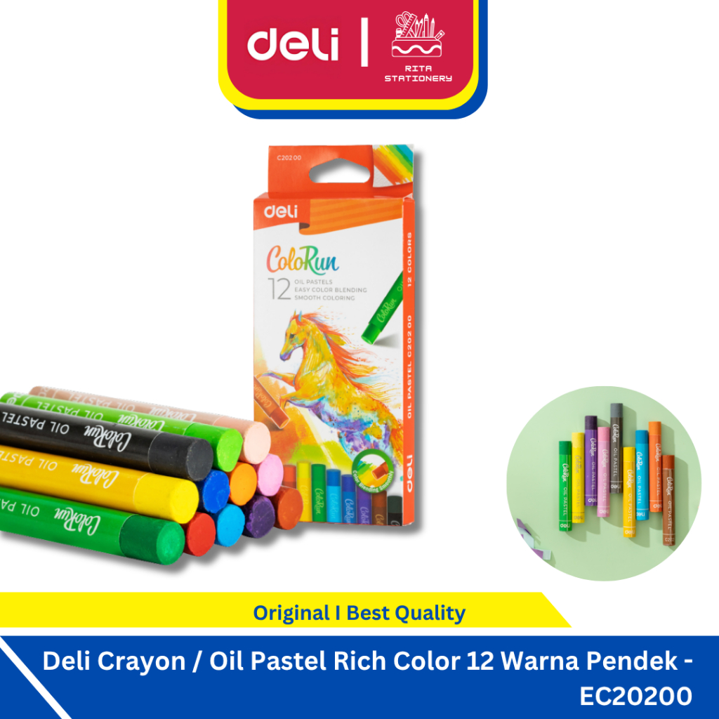 

Deli Crayon / Oil Pastel Rich Color 12 Warna Pendek Murah - EC20200