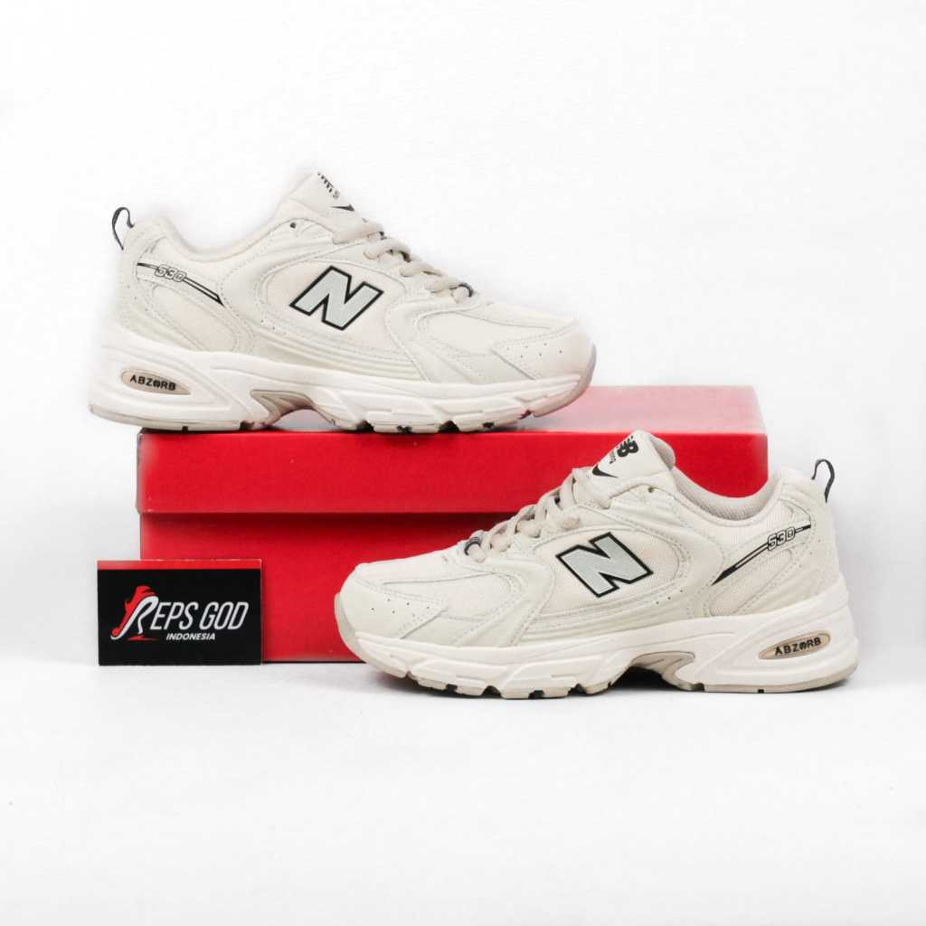 Sepatu NB 530 Retro Beige Ivory Khaki Sea Salt Casual Gym Olahraga Jogging Joging Pria Wanita Sneake