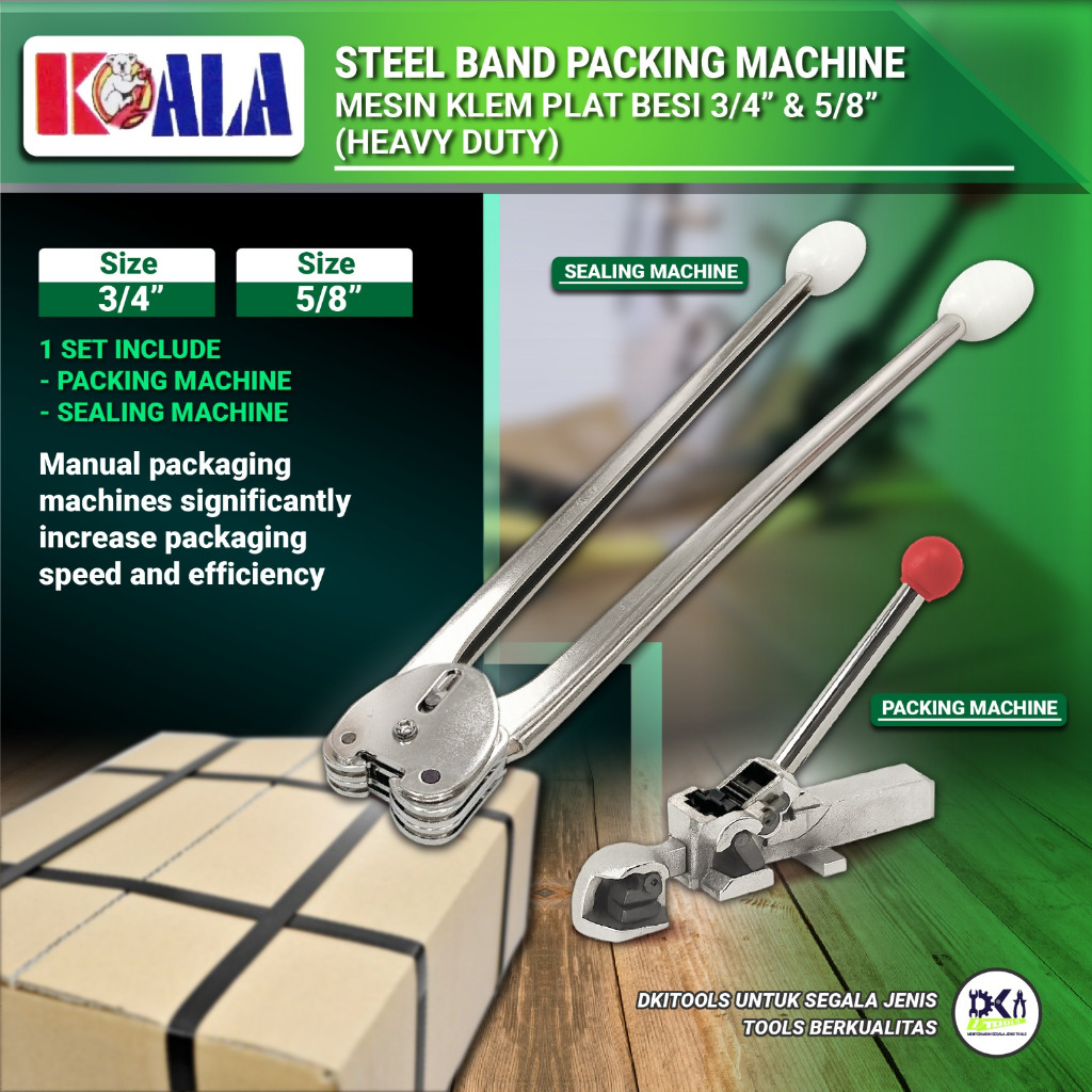 Alat Mesin Klemp Packing Strapping Band Kardus Manual Tali Klem Pengikat Besi