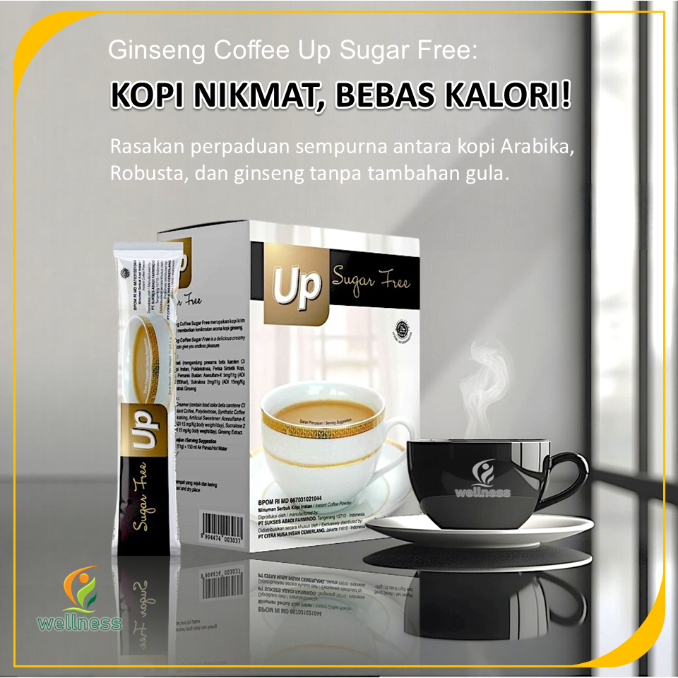 

Up Ginseng Coffee Sugar Free – Kopi Ginseng Bebas Gula, Rendah Kalori & Aman Diabetes | 15 Sachet