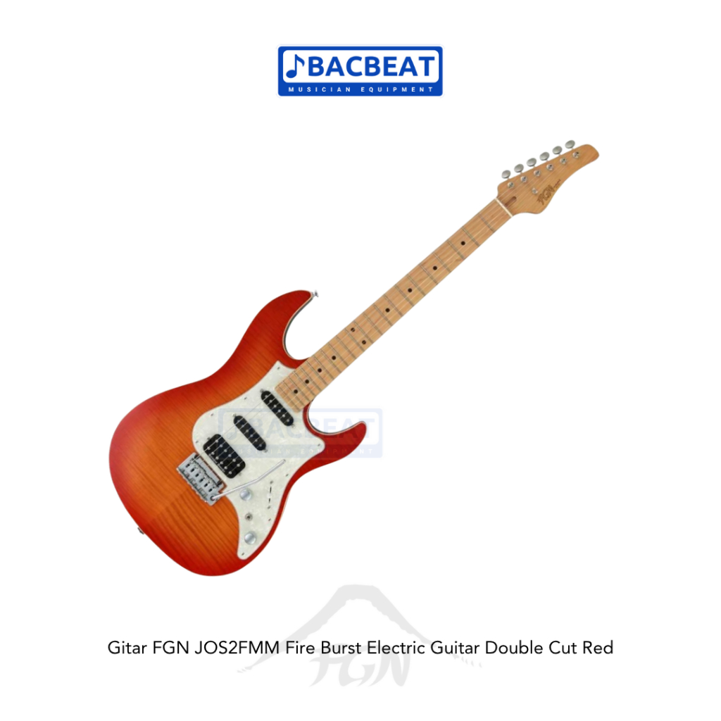 Gitar FGN JOS2FMM Fire Burst Electric Guitar Double Cut Red