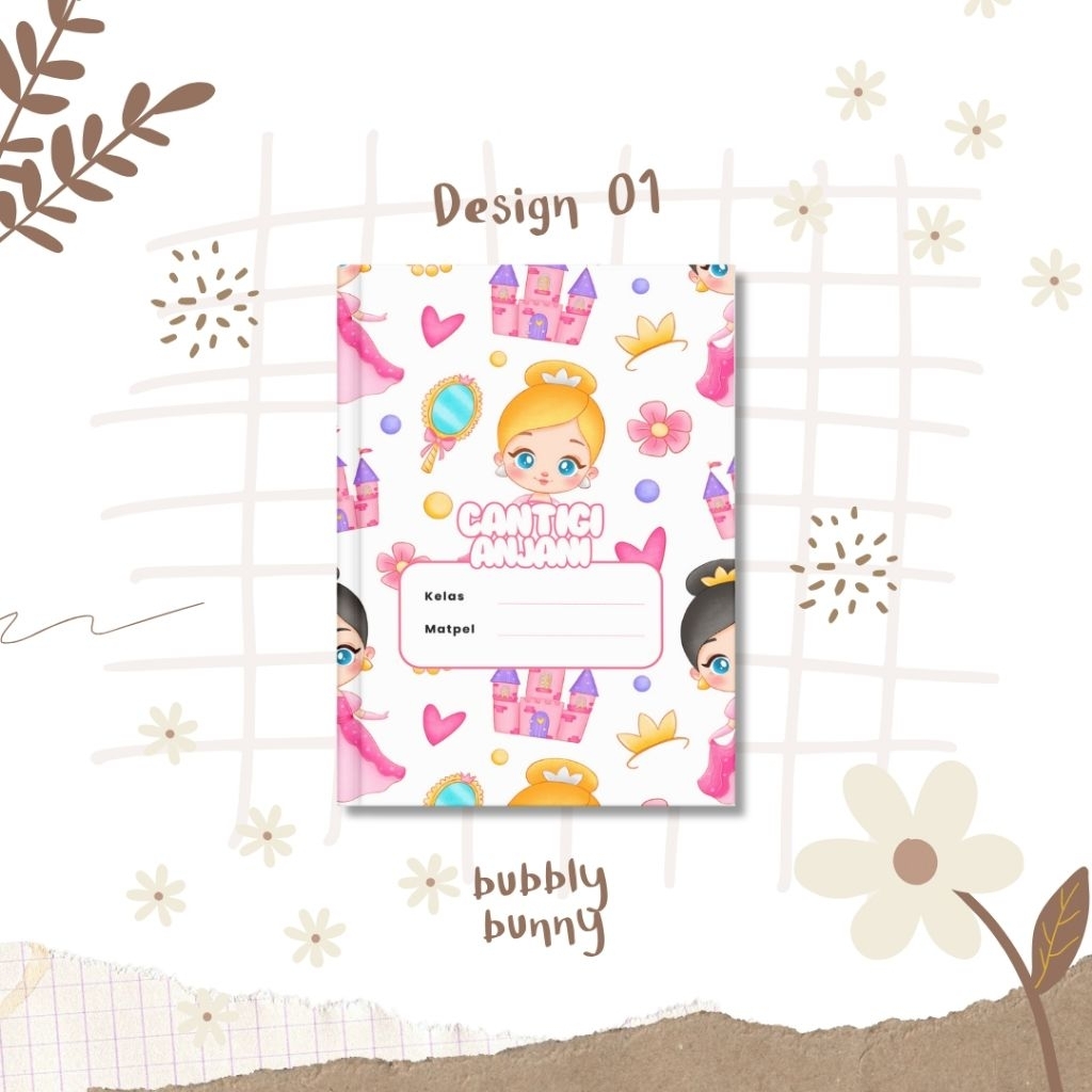 

Sampul Buku Tulis Custom Anak – Desain Karakter & Nama Sendiri