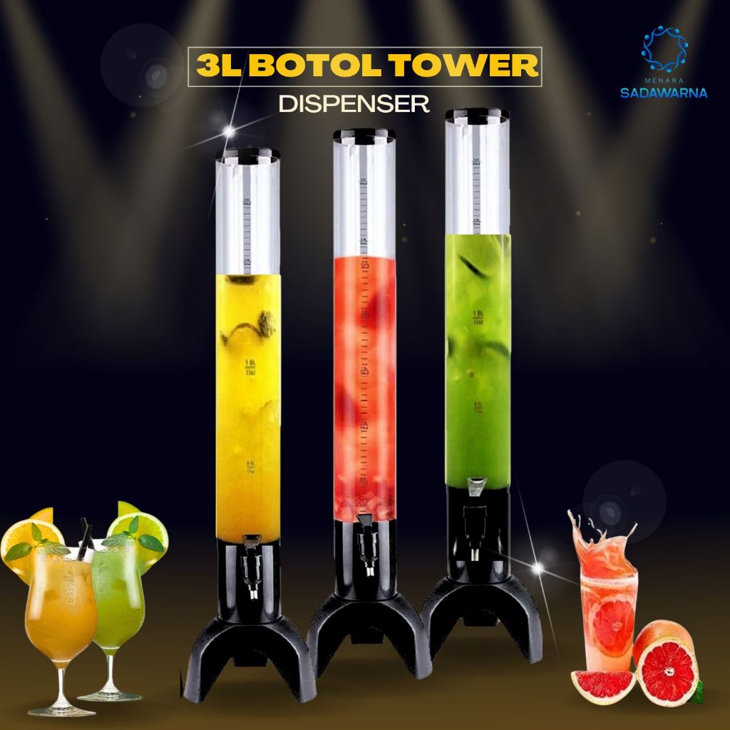 ✅BERGARANSI✅ Botol Tower 3 Liter Berkualitas Premium Garansi 1 Bulan Botol Tower Kafe Bar Resto Pub 