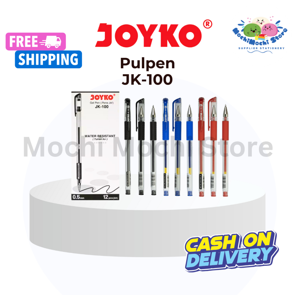 

Pulpen Gel Joyko JK-100 | Pulpen Gel 0.5mm | Pulpen Bullet Tip | Pulpen | Gel Pen | Bollpen | Pena | Pulpen Joyko 0.5mm