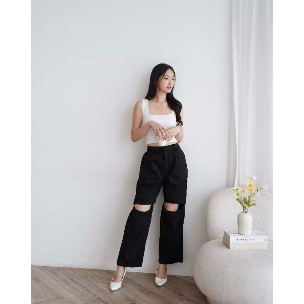 [Preloved] Duvelle Jill Cargo Pants / Cargo Pants Wanita / Loose Baggy Pants / Celana Cargo Highwais