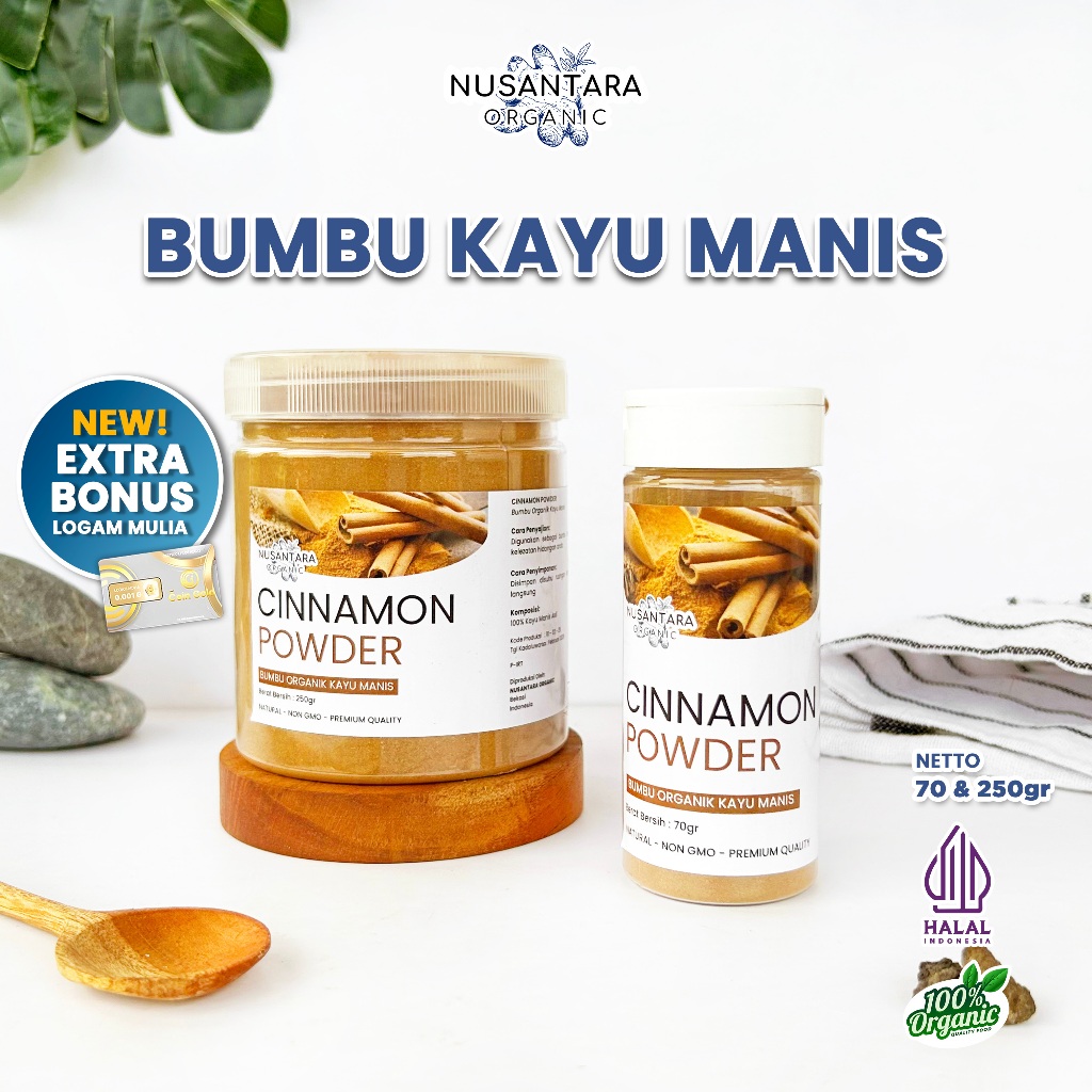 

Nusantara Organic Kayu Manis Cinnamon Powder Bubuk Organik Murni Bumbu Masakan Tradisional