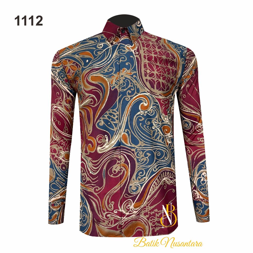 

Batik Nusantara Indonesia Kemeja Batik Slimfit Lapis Furing 1112 / Batik Pria
