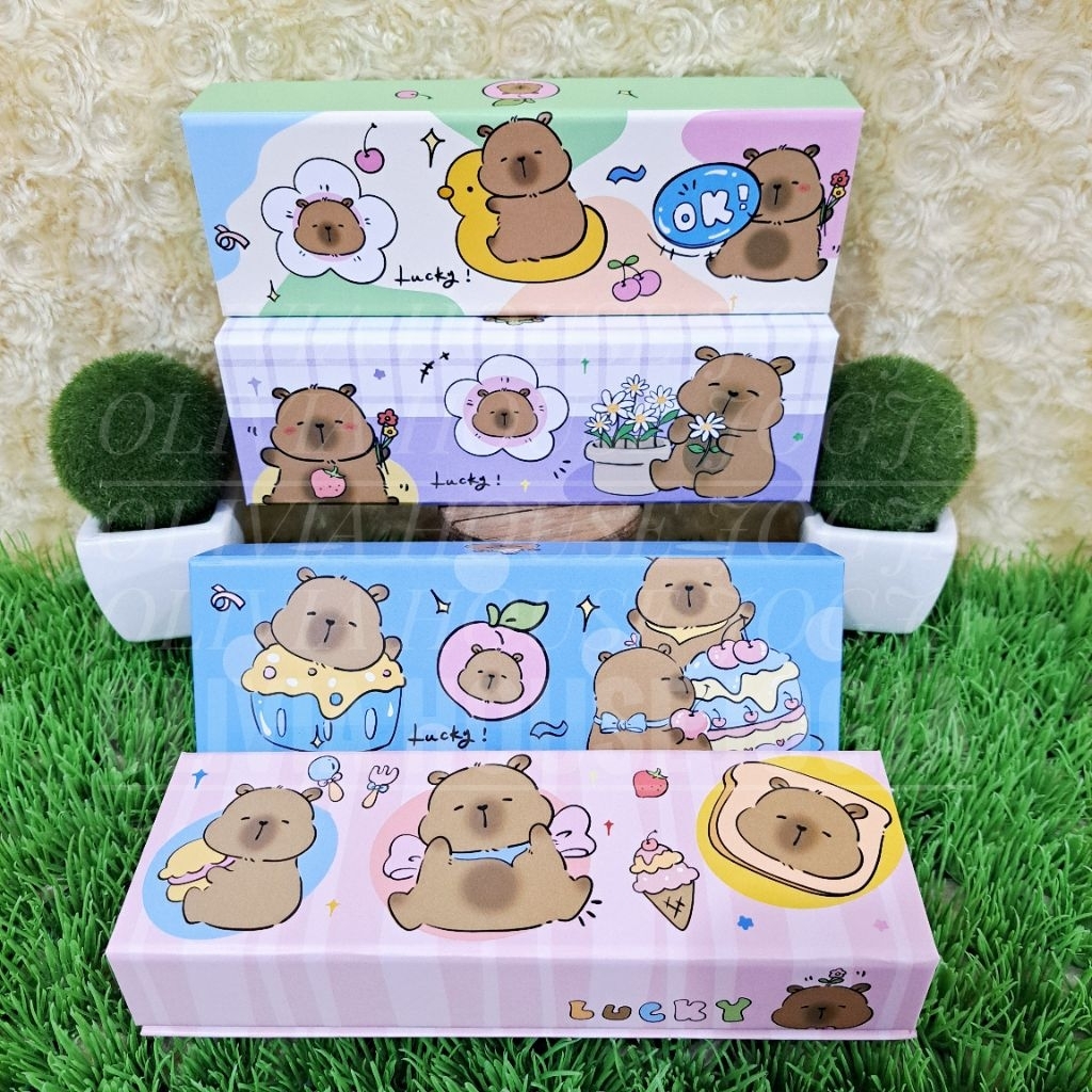

Pencil Case Capybara Tutup Magnet Kotak Pensil Capybara Panjang Tempat Pensil Capybara Ice Cream