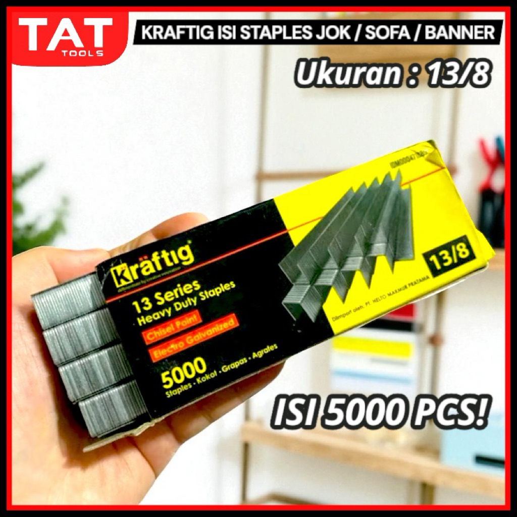 

KRAFTIG isi staples jok 13/8 isi staples tembak sofa isi stapler isi steples isi stepler 8mm TERMURAH