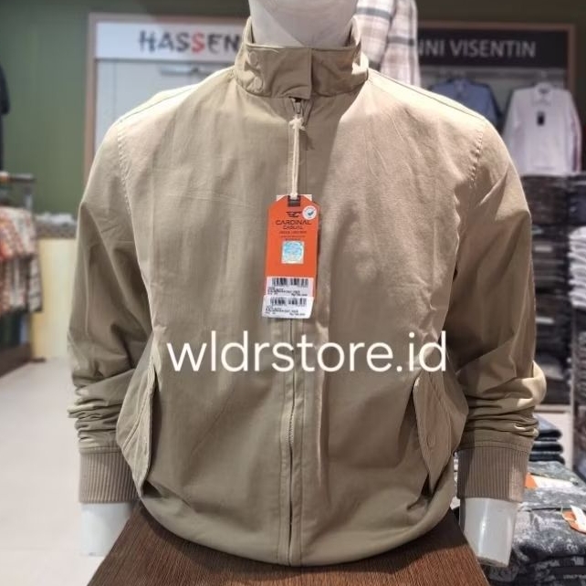 JAKET BOMBER PRIA CARDINAL ORIGINAL EAJAR00426 CREAM REDISH