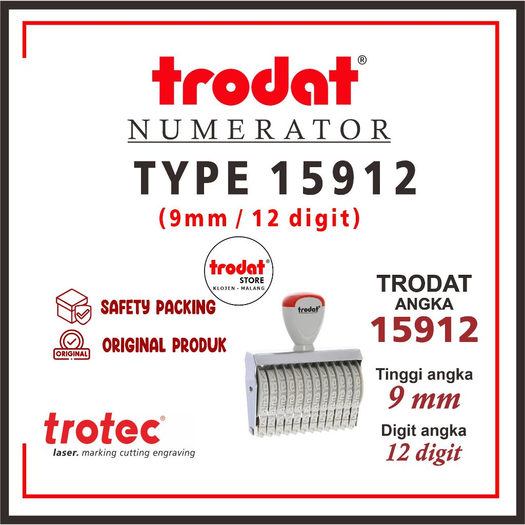 

Stempel Troadat 15912 (9mm 12digit) | STEMPEL TRODAT NUMERATOR (ANGKA DAN SIMBOL BISA DIPUTAR)