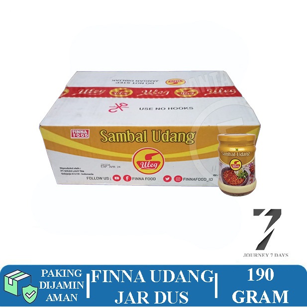 

FINNA SAMBAL ULEG UDANG JAR DUS PER 12 PCS JOURNEY 7 DAYS DENGAN PAKING AMAN