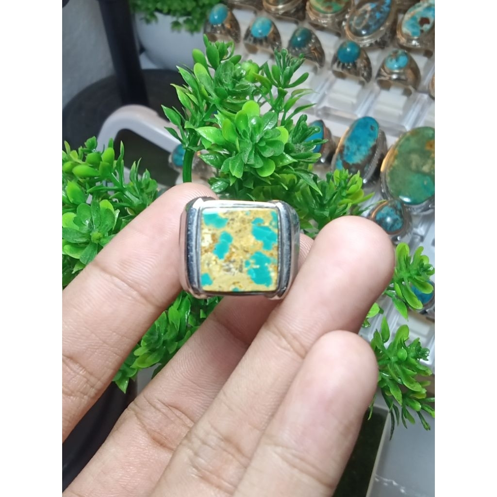 Pirus Persia Origin Iran Serat Emas Ring Alpaka Super