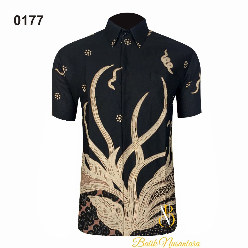 

Batik Nusantara Indonesia Kemeja Batik Slimfit Lapis Furing Lengan Pendek 0177 / Batik Pria