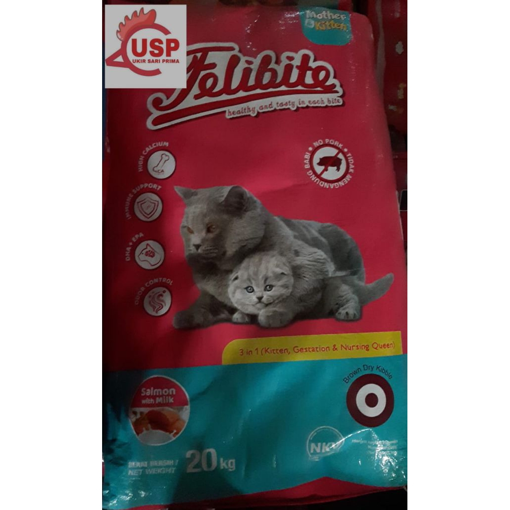 PAKAN KUCING FELIBITE MOTHER AND KITTEN 1 SAK 20 KG