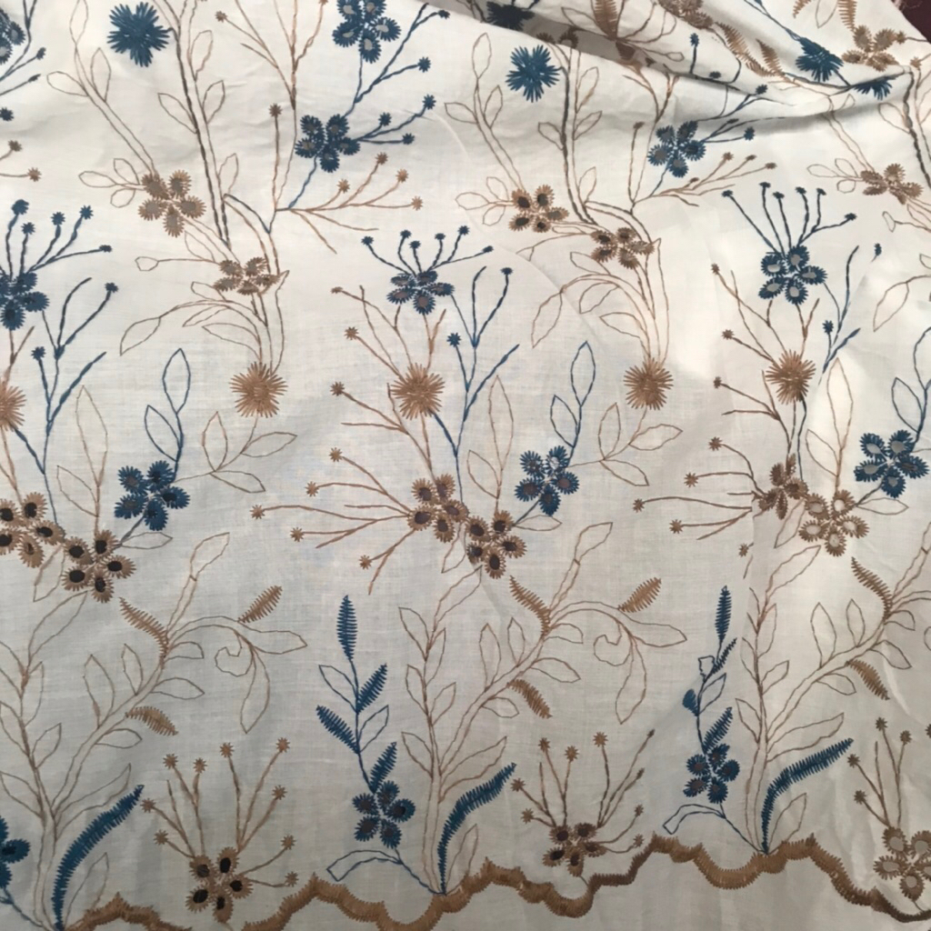 Kain Katun bordir | Bahan Katun Bordir | Katun Bordir Premium | Kain Meteran (Harga 0,5 meter)