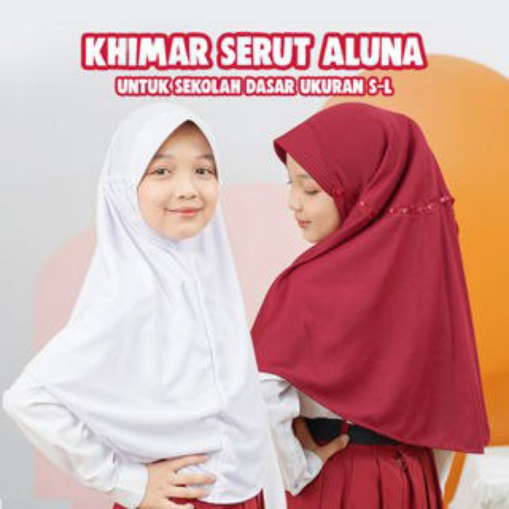 HIJAB ANAK SEKOLAH KHIMAR SERUT ALUNA KERUDUNG SEKOLAH SD HIJAB ANAK SD