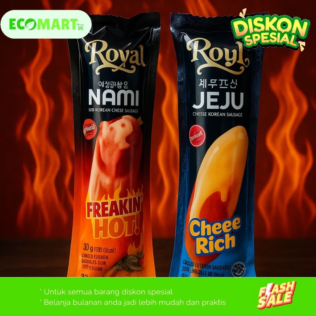 

SOSIS ROYAL SIAP MAKAN VARIAN RASA NAMI, JEJU DAN ORIGINAL.