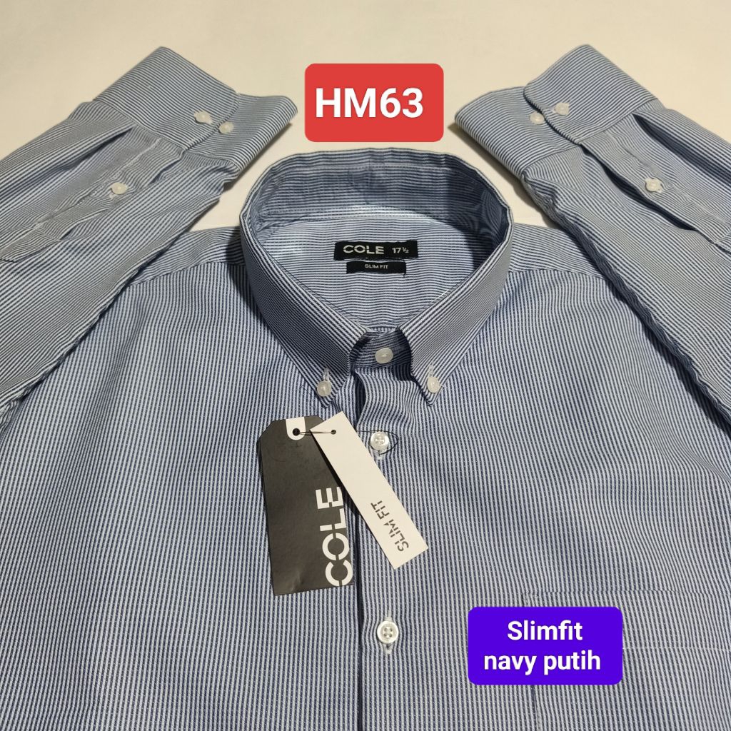 Slimfit Besar (Improve Fit) Kemeja Pria Lengan Panjang Merek Cole Branded Matahari Original