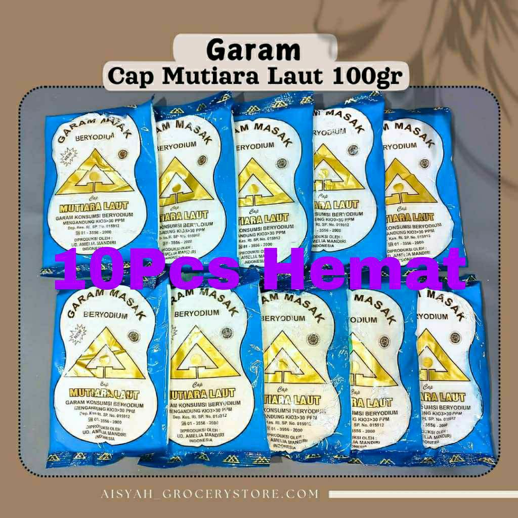 

10 Pcs Garam Masak Cap Segitiga Mas Beryoudium Mutiara Laut