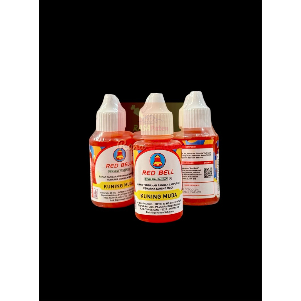 

PEWARNA RED BELL 30 ml KUNING MUDA WATER BASED Halal BPOM RI COD Satuan / Lusinan