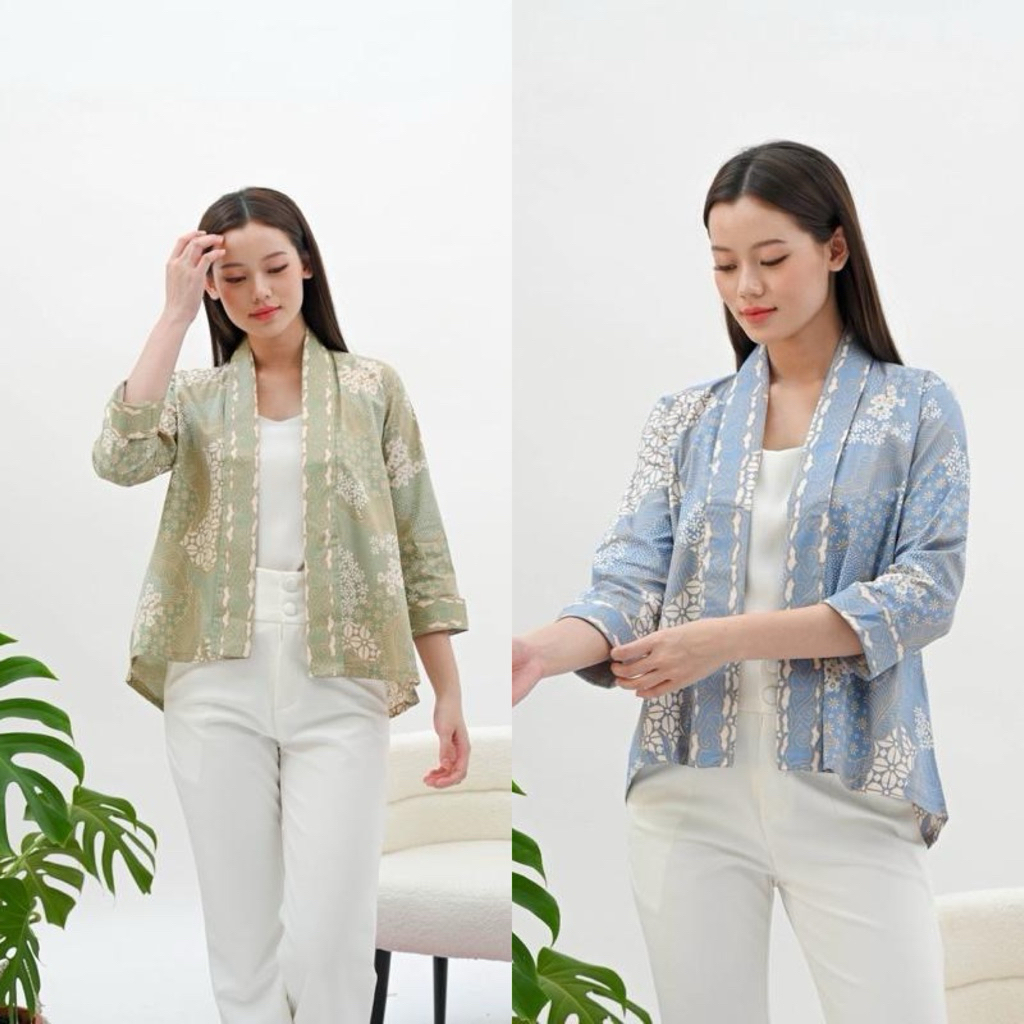 Outer Batik Wanita Modern - Blazer Batik Casual Formal - Atasan Batik Kantor Wanita Elegan