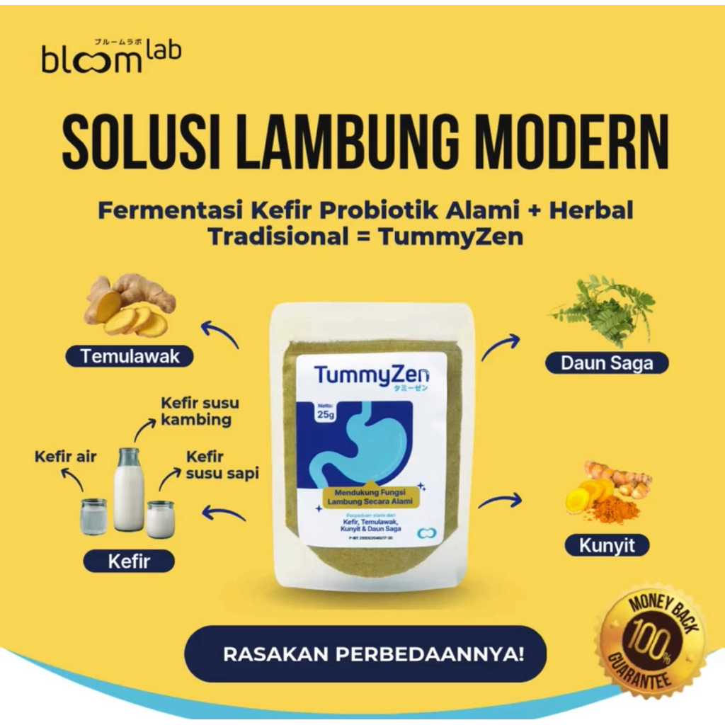 

TummyZen Bubuk Herbal & Probiotik untuk Redakan Nyeri Lambung isi 25gr