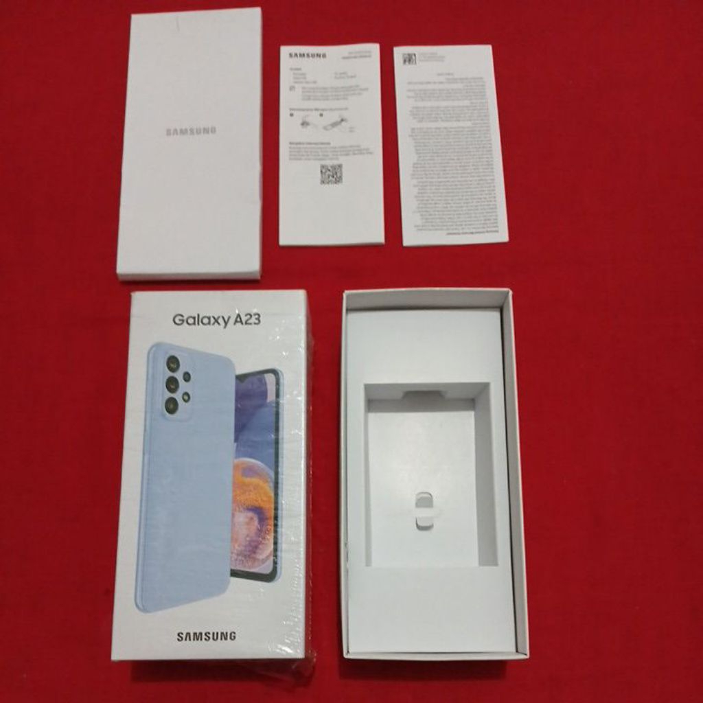 dus box samsung a23 blue original 100% copotan lengkap manual book
