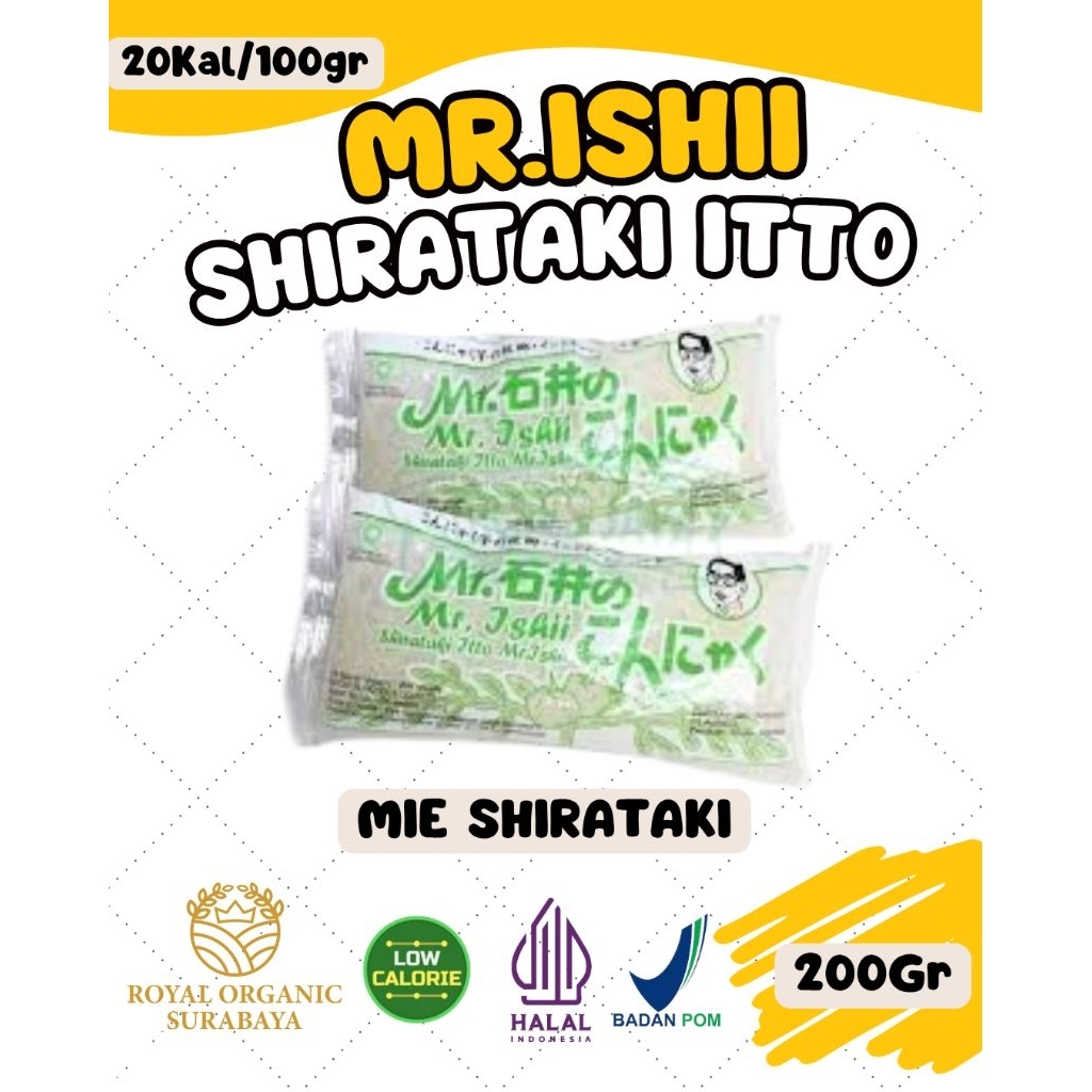

Mr.Ishii Shirataki Ito Kemasan 200gr (Mie Shirataki Basah (setengah matang))