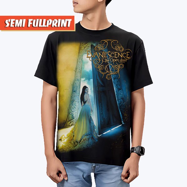KAOS EVANESCENCE SEMI FULLPRINT | BAJU BAND BOOTLEG ROCK METAL GOTHIC UNISEX | THE OPEN DOOR