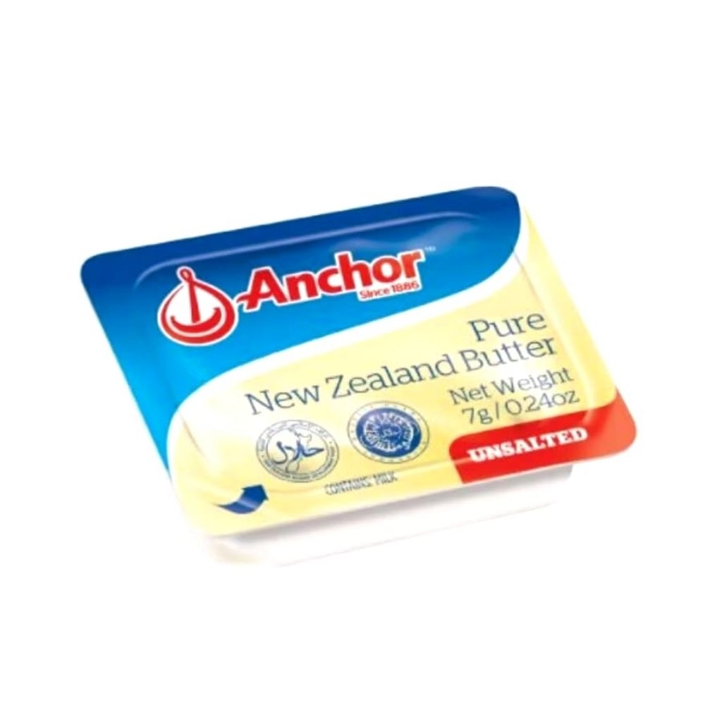 

anchor pure New Zealand unsalted butter 7g /mentega