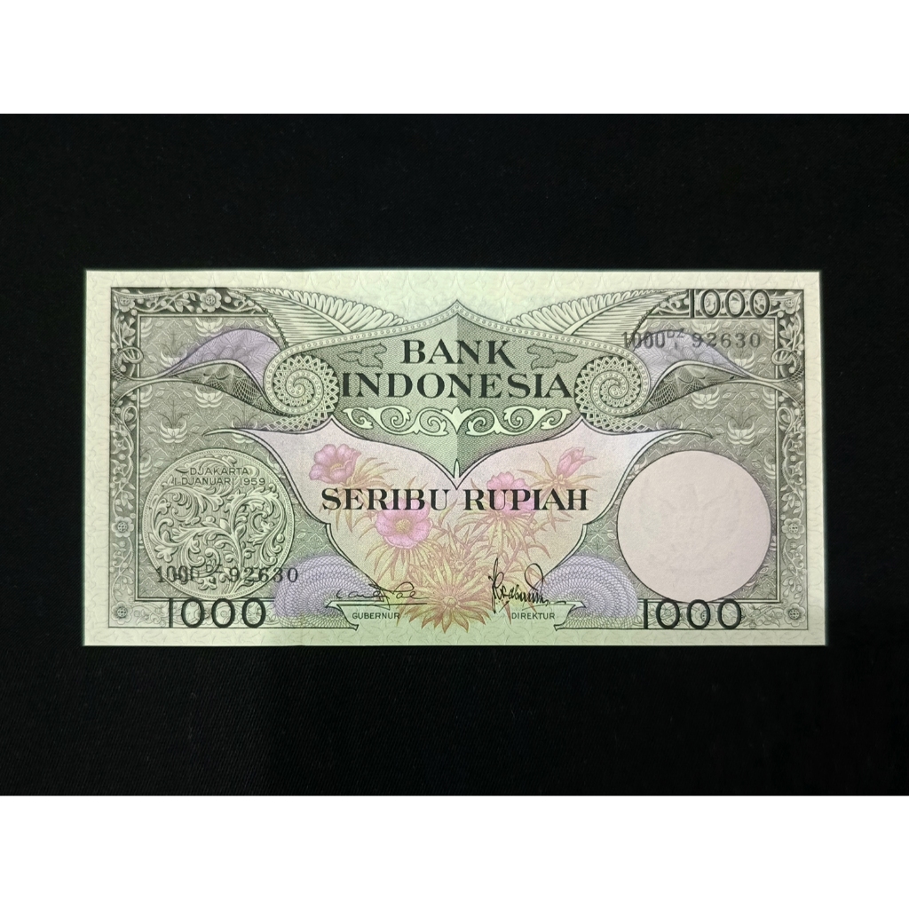 UANG KERTAS JADUL 1000 RUPIAH SERI BUNGA 1959