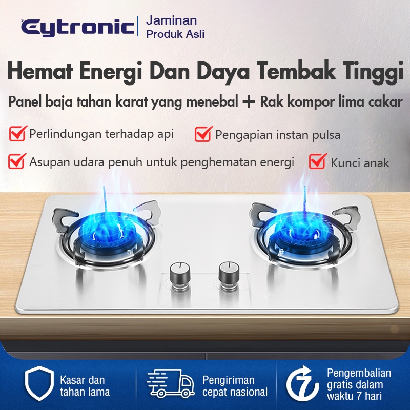 KOMPOR TANAM GAS 2 Kompor gas tanam built-in hob 2 tungku stainless steel