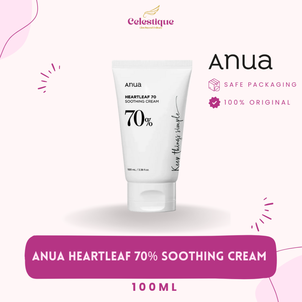 ANUA Heartleaf 70% Soothing Cream (Moisturizer) 100ml | Melembabkan Kulit Sensitif