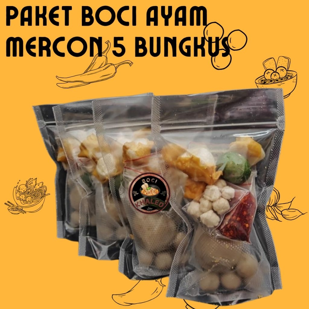 

[PAKET 5 BUNGKUS BASO ACI AYAM SUWIR PEDAS] (BASO ACI INSTAN EKONOMIS) tersedia juga cuanki seblak boci ayam suwir pedas mercon paket usaha isi 12pcs tanpa jeruk limau / enak murah pedas asin cimol cuanki seblak frozen food snack instan cemilan ide usaha