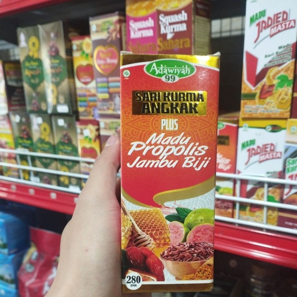 

Sari Kurma Angkak Adawiyah Plus Madu + Propolis + Jambu biji