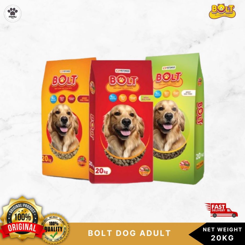 Bolt Dog 20 kg Makanan Kering Anjing / Bolt Makanan Anjing 1kg