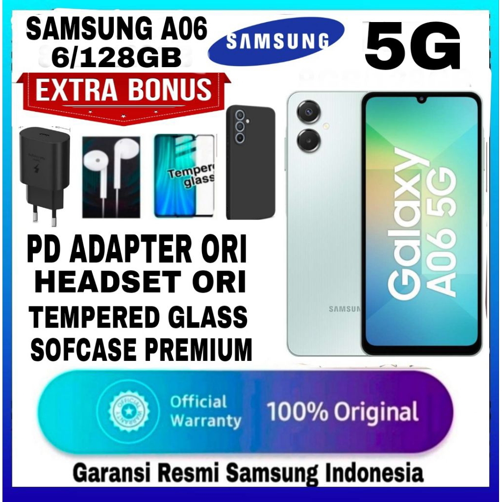 SAMSUNG GALAXY A06 5G 6/128GB GARANSI RESMI SAMSUNG INDONESIA - Samsung A06 5G