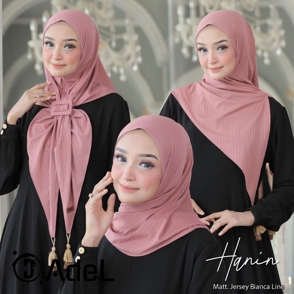 cucigudang hijab adel 'Hanin' segitiga instan nonpet pompom, produk ori by d_adel