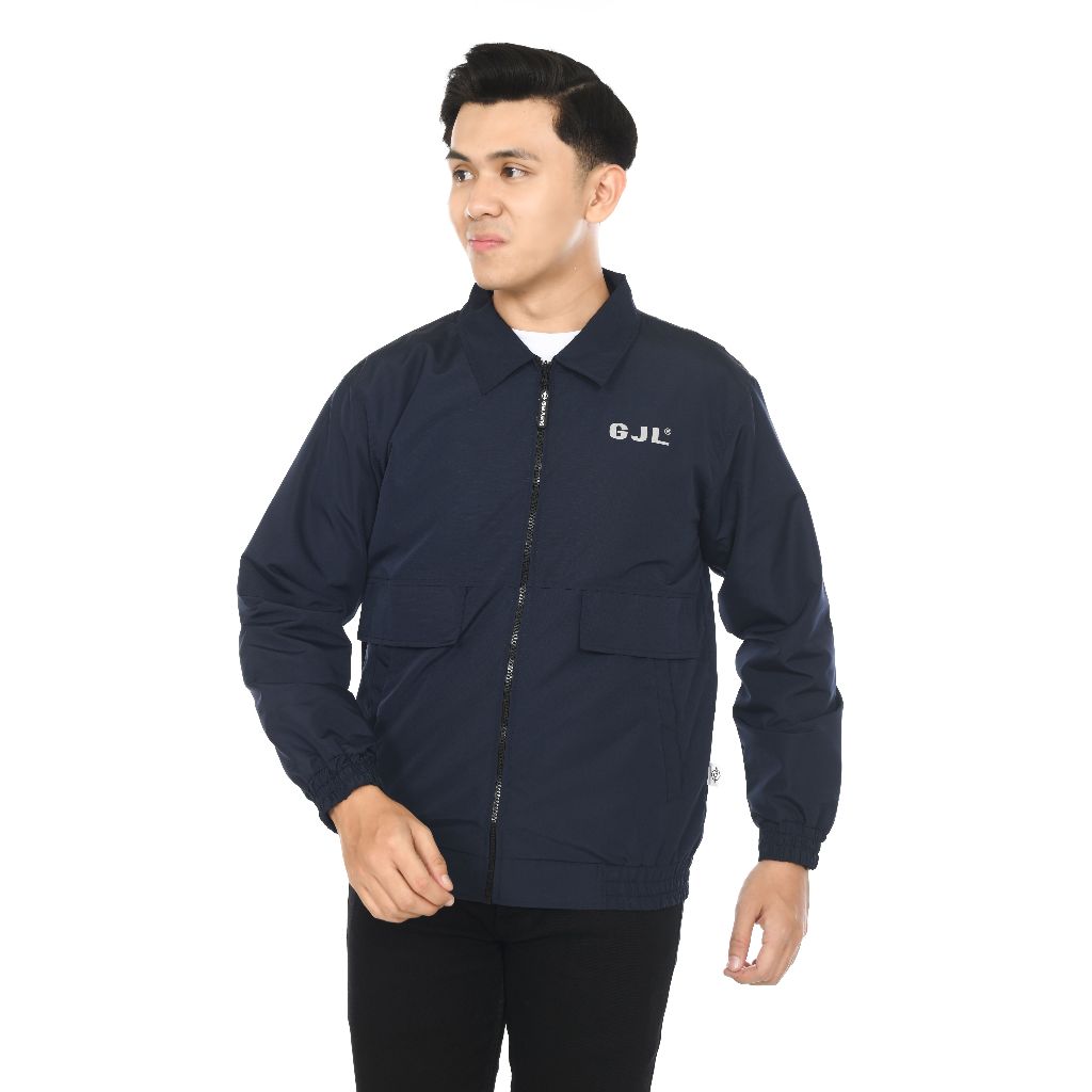 Jaket Ghajleng Jaket Parasut Pria Distro /Jaket Dewasa Outdoor Indoor Color Navy