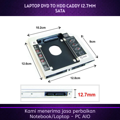 LAPTOP DVD/CD-ROM UNIVERSAL HDD CADDY 12.7mm 3.0 SATA 2.5" SSD HDD CASE