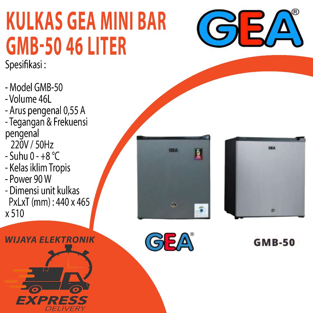 KULKAS MINIBAR GEA GMB 50 - KULKAS MINI GEA - GMB 50
