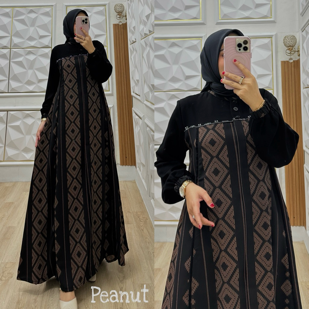 C011 Gamis Salur Premium / Gamis Kombinasi Salur / Gamis Terbaru Seragaman / Gamis Abaya Salur / Gam