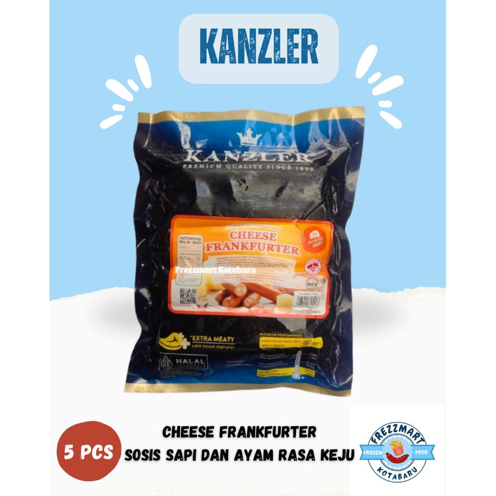 

Sosis KANZLER Cheese Frankfurter 5 pcs 360 GR Frezzmart Kotabaru