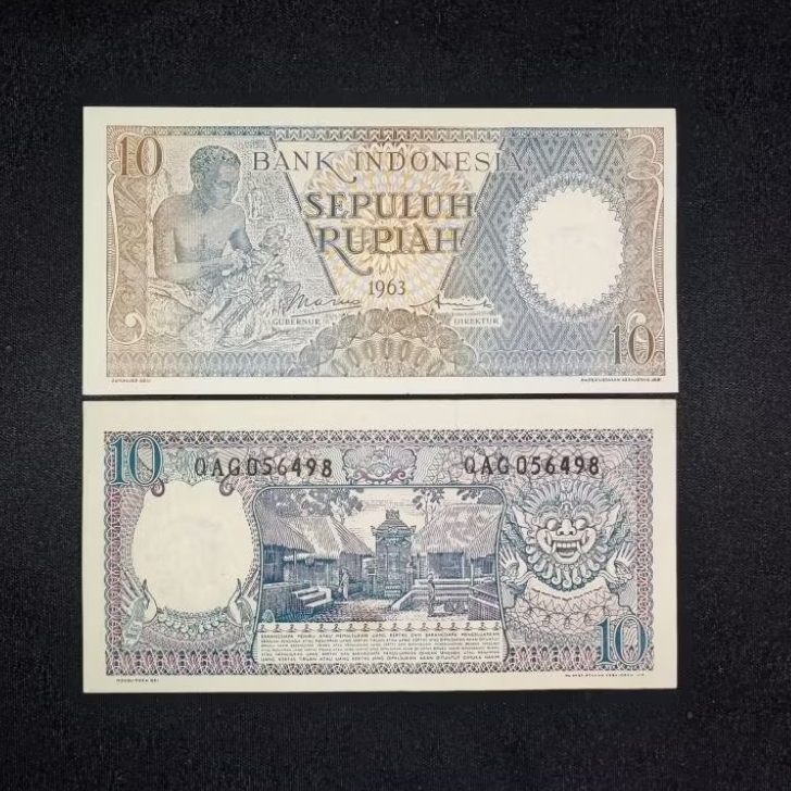 Uang Kuno Indonesia 10 Rupiah Pekerja Tahun 1963 | VF